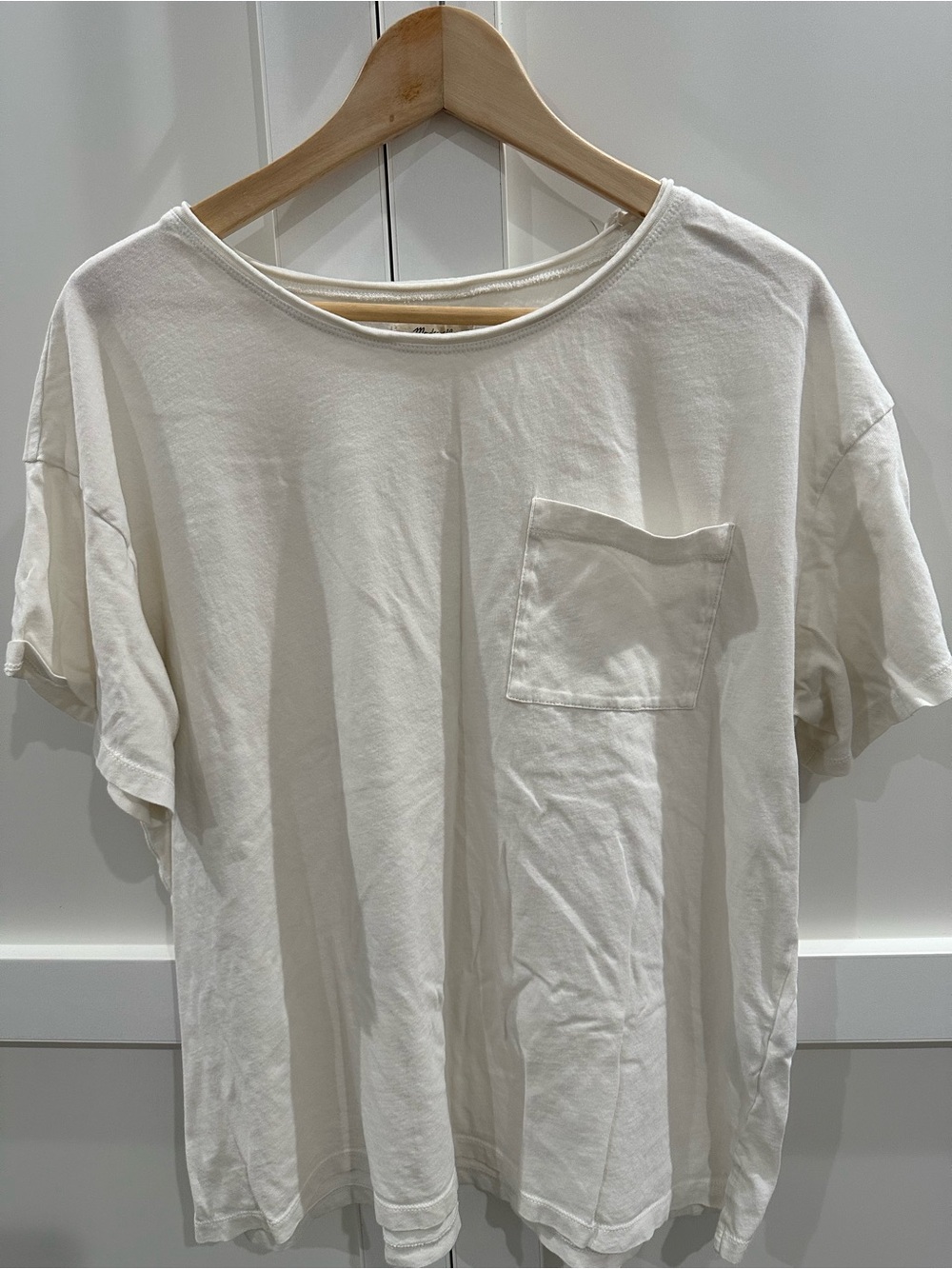 Madewell Off-White Short Sleeve Pocket Tee 100% Cotton